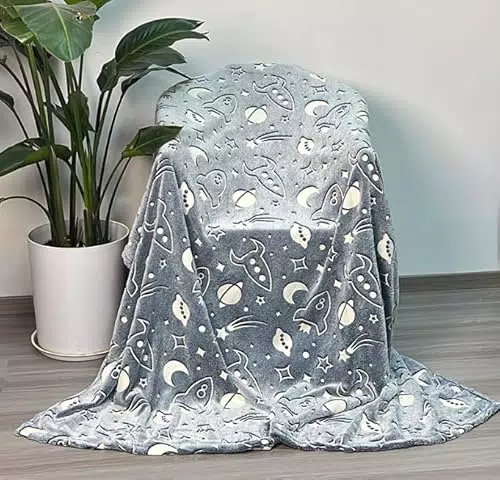 Einhorn Kuscheldecke – Flauschige Decke für Kinder, leuchtet im Dunkeln