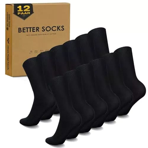 EKSHER Herren Socken - Baumwolle, Atmungsaktive Business- und Sportsocken