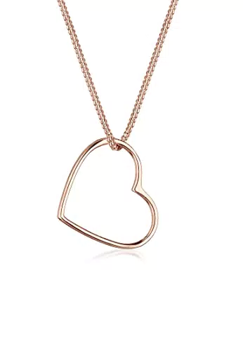 Elli Halskette Damen Herz Anhänger Filigran in 925 Sterling Silber