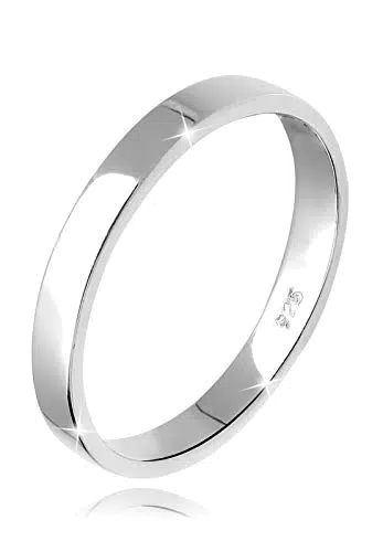 Elli Verlobungsring Damen aus 925 Sterling Silber, schlicht und elegant