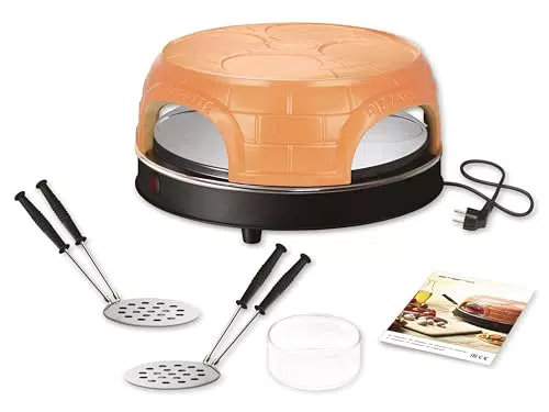 Emerio Pizzaofen PIZZARETTE - Handgemachte Terracotta Tonhaube für Mini-Pizza