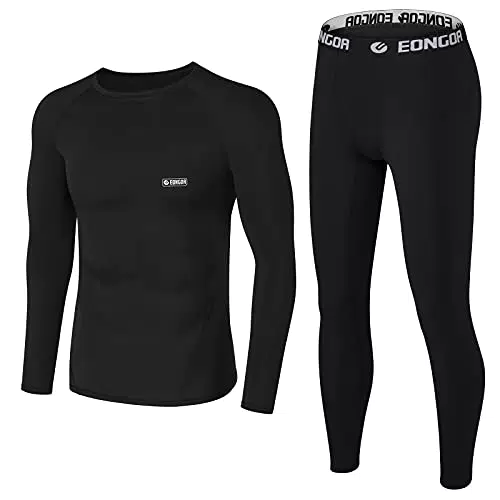 EONGOA Herren Thermounterwäsche Set mit Innenfleece für Winteraktivitäten
