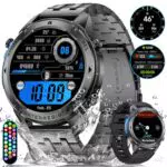 ESFOE GPS Smartwatch Herren - Militär, 5ATM Wasserdicht, AMOLED, 170 Sportmodi