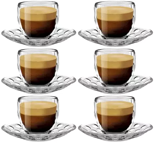 Espressotassen Set - Mokka Cups aus Glas/Kunststoff, 110ml Füllmenge