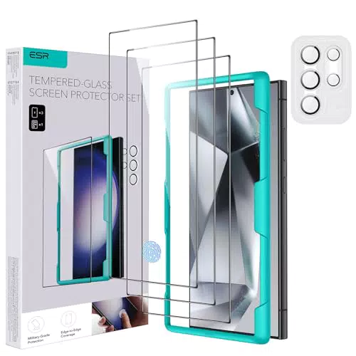 ESR Panzerglas für Samsung Galaxy S24 Ultra, Displayschutzfolie aus gehärtetem Glas