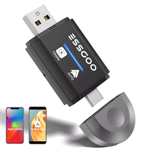 ESSGOO Wireless Carplay Adapter für Android Auto und Apple Carplay 2-in-1