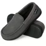 EverFoams Herren Mokassin Pantoffeln mit Komfort Memory Foam und Anti-Rutsch-Sohle