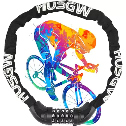 Fahrradschloss Kette 120 cm - Hochsicherheits Kettenschloss für Motorrad und Roller