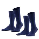 FALKE Herren Socken Happy 2-Pack M SO Baumwolle einfarbig 2 Paar