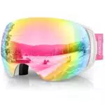Findway Skibrille für Brillenträger - Magnetische Wechselgläser, Anti-Fog, Polarisierend