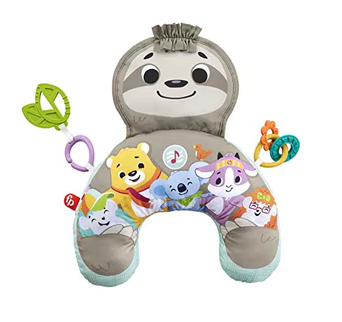 Fisher-Price Faultierspielkissen für Babys | Kissen mit Vibration, Beißring & Musik