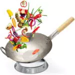 Flavemotion Wokpfanne 30cm aus Karbonstahl – Induktion, Grill und Gasherd geeignet