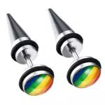 Flongo LGBT Ohrstecker – Regenbogen Stecker für Gay Pride und Homosexualität