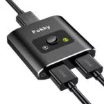 Fokky HDMI Switch HDMI Splitter, 4K@60Hz HDMI Verteiler 2 In 1 Out HDMI 2.0 Kabel) Aluminium Bidirektional HDMI Switcher 1 in 2 Out HDMI Umschalter für Xbox PS5 HDTV Blu-Ray