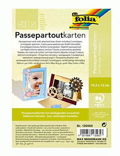 Folia Passepartouts rechteckig, ideal für Einladungen und Grußkarten