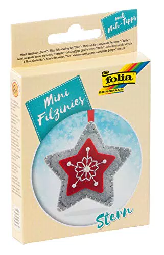 Folia Filz Nähset für Kinder - Mini Filzinie Anhänger Stern selbstgenäht