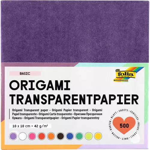 folia 825/1010 - Transparentpapier - Faltblätter, 10 x 10 cm