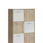 FORTE Quadro Kommode mit 6 Türen aus Holzwerkstoff, modernes Design