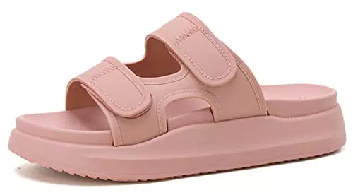 Fudaolee Damen Badeschuhe Hausschuhe Rutschfest mit Klettverschluss und Dicke Sohle