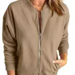 GeGekoko Zip Sweatshirt Damen Oversize Langarm Tops mit Tasche