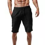 Generisch Herren Shorts Leinen mit Taschen - Sommerliche Cargo Sporthose