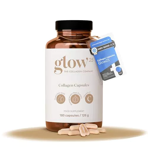 Glow25® Hochdosierte Kollagen Kapseln mit Hyaluronsäure und Vitamin C