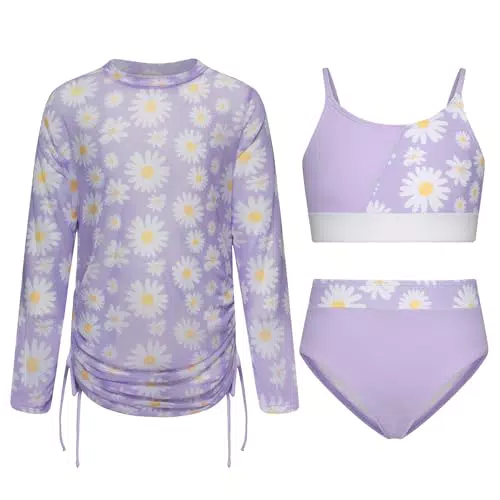 GRACE KARIN Badeanzug Set für Mädchen - Schnelltrocknender Bikini Tankini