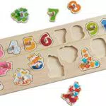 HABA Greifpuzzle Tierischer Zählspaß - Holzspielzeug zum Zahlen lernen für Kinder