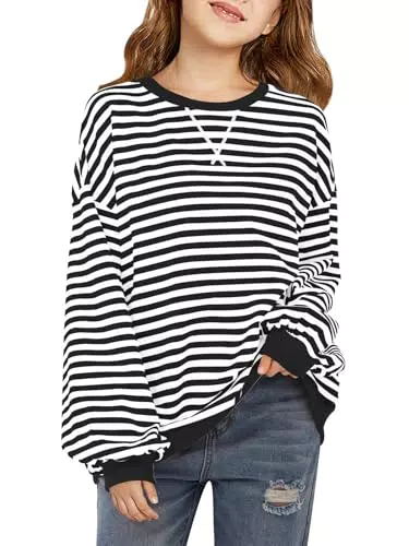 Haloumoning Sweatshirt Mädchen Rundhalsausschnitt Langarm Pullover Baumwolle