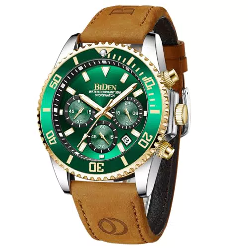Herren Chronograph Armbanduhr aus Edelstahl - Wasserdicht und Quarz - Business Casual für Männer