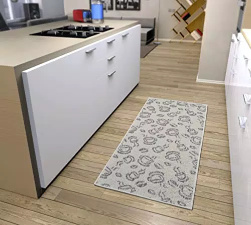 Hanse Home Teppichläufer Kaffee Motiv – Rutschfest und Pflegeleicht für Küche und Flur