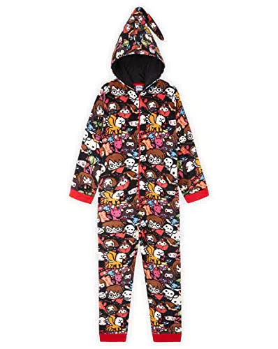 Harry Potter Jumpsuit Kinder, Fleece Schlafoverall für Jungen und Mädchen