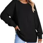 HAWILAND Oversize Langarmshirt Damen mit Fledermausärmeln und Rundhalsausschnitt