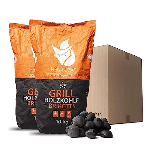 HEIZFUXX Grillholzkohlebriketts - Premium Qualität für BBQ und Smoker