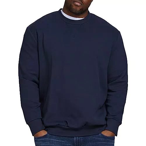 JACK&JONES Plus Mens Light Grey Melange Sweat Crew Neck