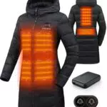 HEWINZE Beheizbare Daunenjacke Herren mit Kapuze – Winddichte Thermojacke für Outdoor