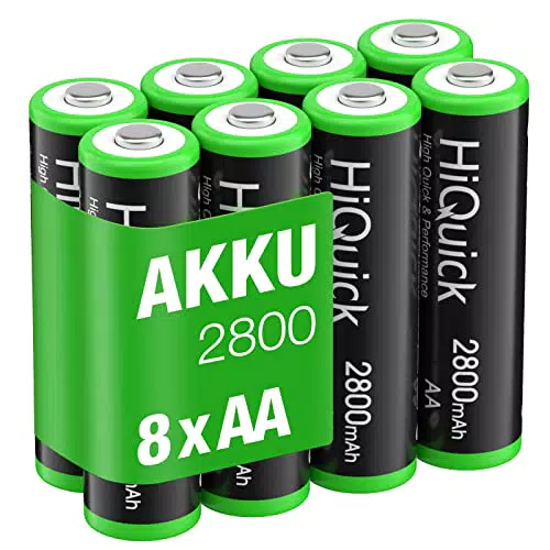 HiQuick AA Akku 2800mAh Ni-MH wiederaufladbare Batterien 1,2V
