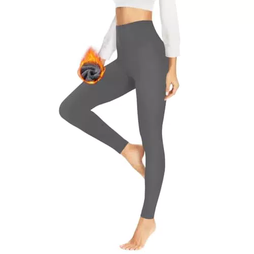 HLTPRO Leggings Damen Gefütterte Thermoleggins Mit Teddy-Innenfleece High Waist Leggins Warm Winter Sportleggins Lang Strumpfhosen Yogahose Laufhose