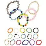 Holibanna Perlenring Fingerring aus Glasperlen für Damen und Kinder