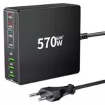 HSSNS 570W USB C Ladegerät – 8-Port USB C Ladestation für Laptop und iPhone