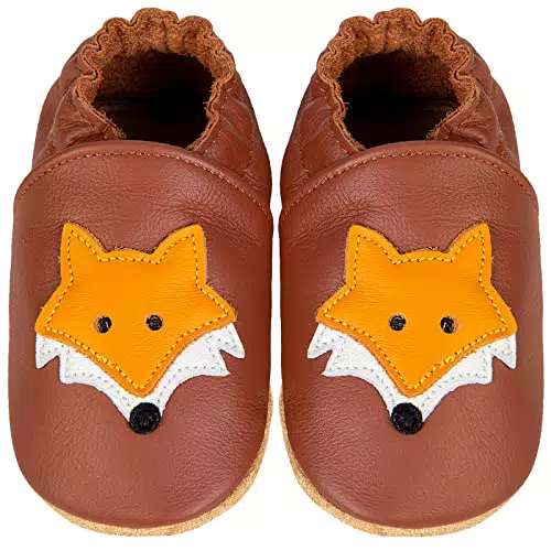 IceUnicorn Krabbelschuhe für Babys - Weiche, rutschfeste Lederschuhe für Kleinkinder