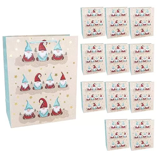 Idena Geschenktüten Wichtel - Papiertüten für Weihnachten, 26 x 32 x 12 cm