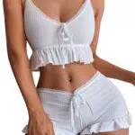 ihreesy Damen-Set Braut Shorts mit Hosenträger-Unterwäsche für den Frühling 2024
