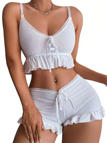 ihreesy Damen-Set Braut Shorts mit Hosenträger-Unterwäsche für den Frühling 2024