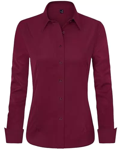 J.VER Damen Langarm Hemdbluse für Freizeit und Business