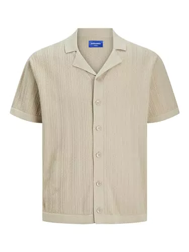 JACK & JONES JORVALENCIA Struktur Strick Polo Kurzarm für Herren