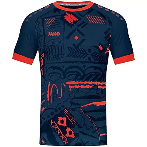 JAKO Herren Jersey Trikot Tropicana, Navy/Flame, XL EU