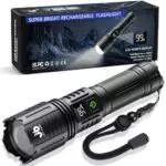 JAY-PARK LED Taschenlampe 500000 Lumen, IP67 Wasserdicht, 5 Lichtmodi, Zoom