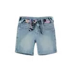 Jeans-Bermuda Loose Fit Super High Rise Wide Leg mit Bindegürtel
