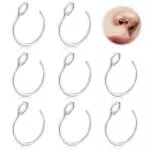 JeiibrZui Fake Nasenpiercing aus Edelstahl – Nasenringe und Ohrstecker für Damen und Herren